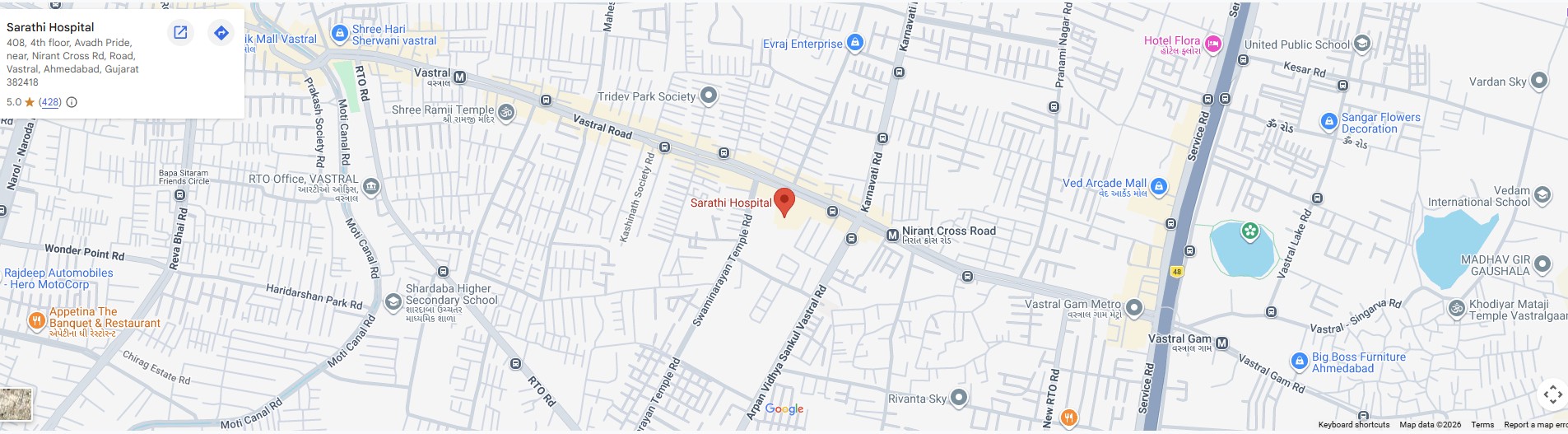 Sarathi Hospital Location Map